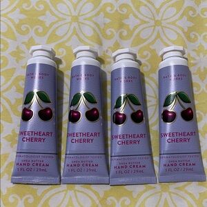 Bath & Body Works Sweetheart Cherry Hand Cream/Lotion 4 Tubes 1oz each NIP